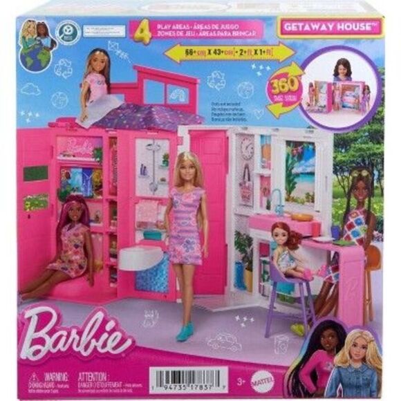 Barbie Getaway House Playset with 4 Play Areas and Pink - Picture 12 of 12